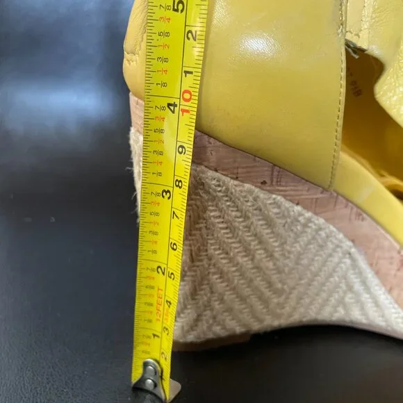 Cole Haan Mustard Yellow Leather Nike Air Wedge Sandals-Size 9.5 - Picture 8 of 10